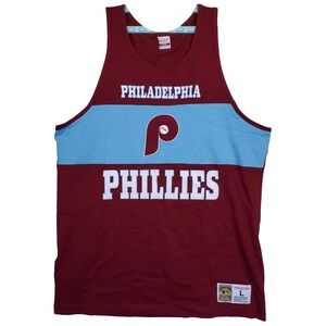 Philadelphia Phillies Mitchell & Ness MLB Large Shirt Cut & Sew Logo Maroon New